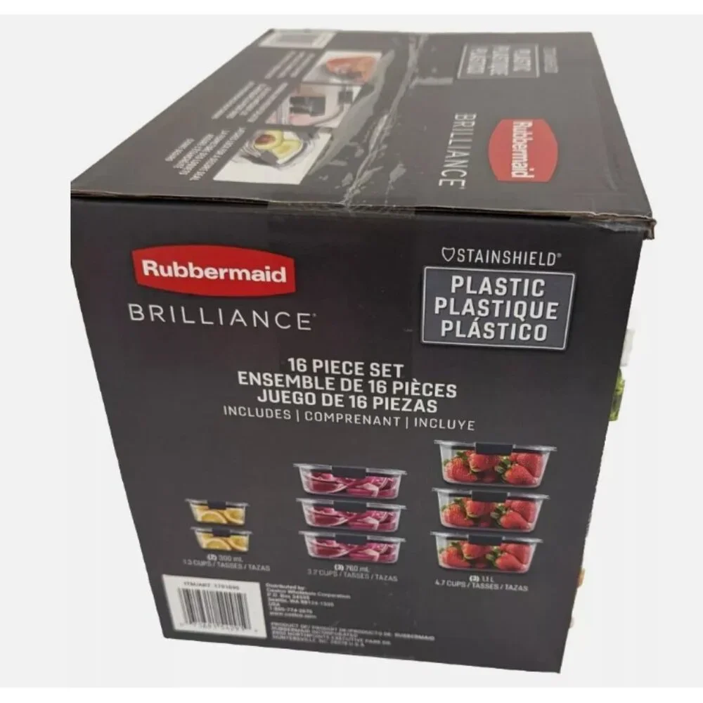 Rubbermaid 16_piece Brilliance Plastic Food Storage Containers
